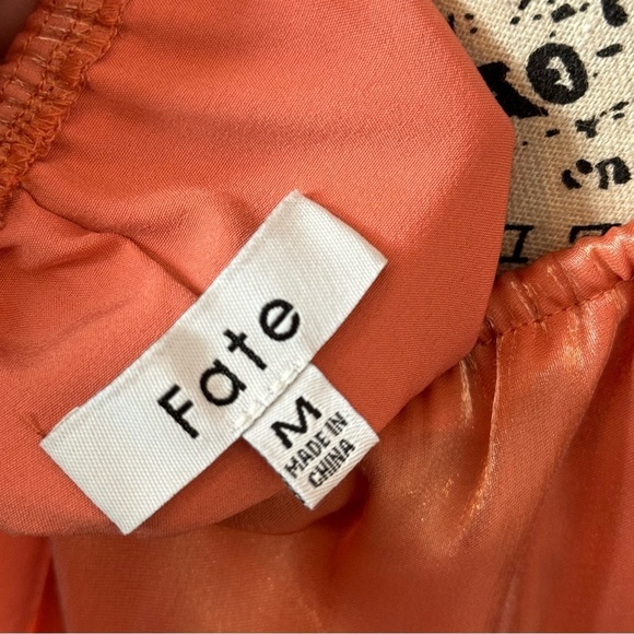 Fate Dress peach balloon Dressy long sleeve size medium Bronze Metallic Dress - Picture 9 of 11